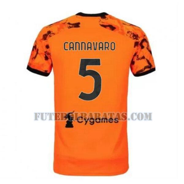 camisa cannavaro 5 juventus 2020-2021 third - laranja homens