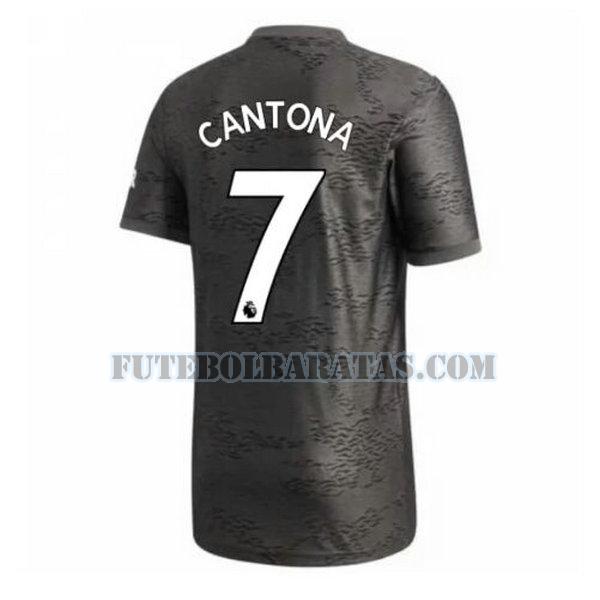 camisa cantona 7 manchester united 2020-2021 away - preto homens