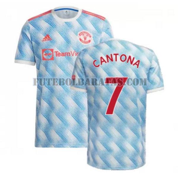 camisa cantona 7 manchester united 2021 2022 away - azul homens