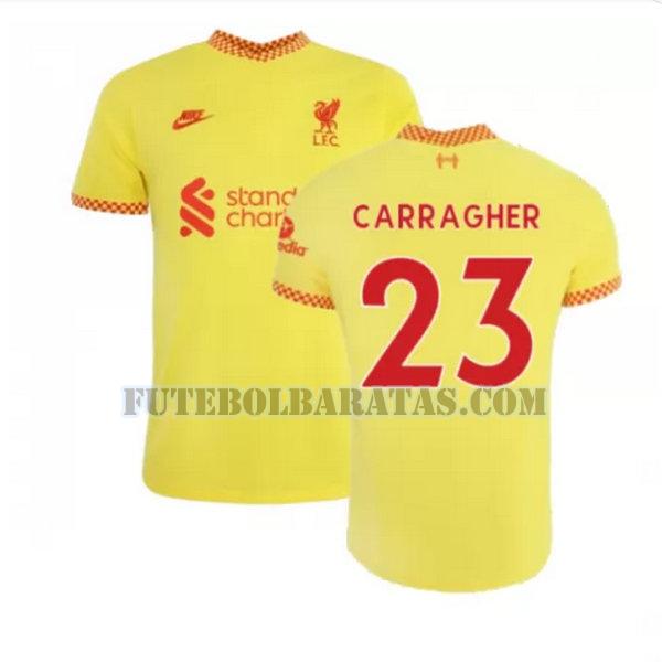 camisa carragher 23 liverpool 2021 2022 third - amarelo homens