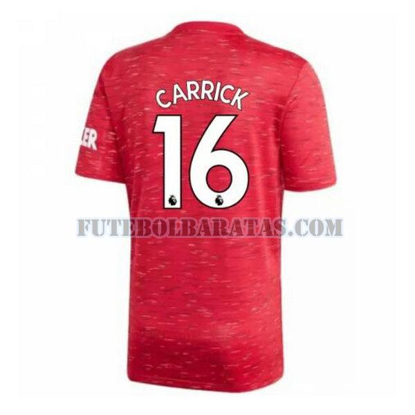 camisa carrick 16 manchester united 2020-2021 home - vermelho homens