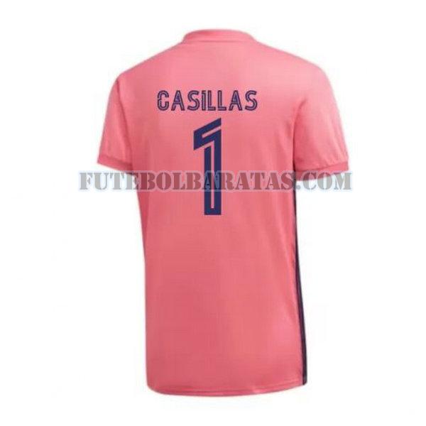 camisa casillas 1 real madrid 2020-2021 away - rosa homens