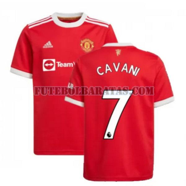 camisa cavani 7 manchester united 2021 2022 home - vermelho homens