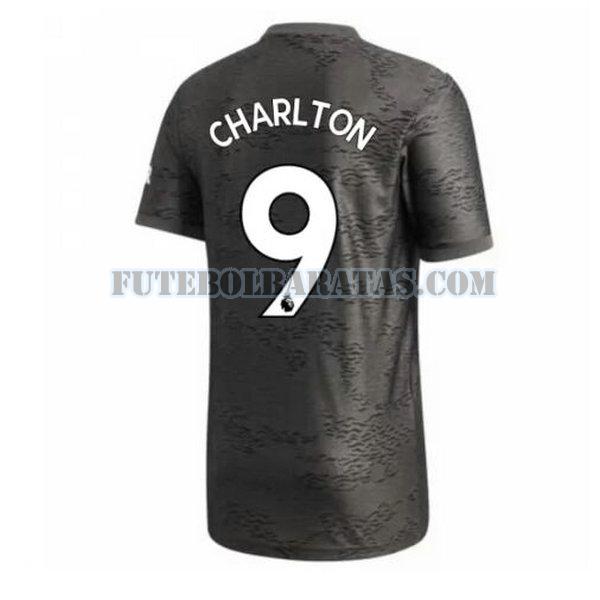 camisa charlton 9 manchester united 2020-2021 away - preto homens