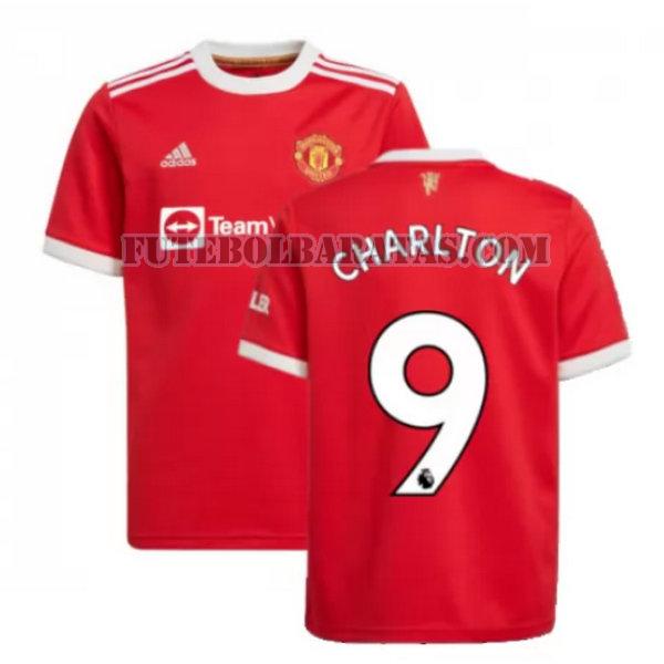 camisa charlton 9 manchester united 2021 2022 home - vermelho homens