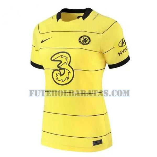 camisa chelsea 2021 2022 away - amarelo mulheres