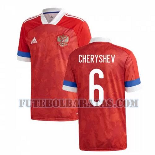 camisa cheryshev 6 rússia 2020 home - vermelho homens