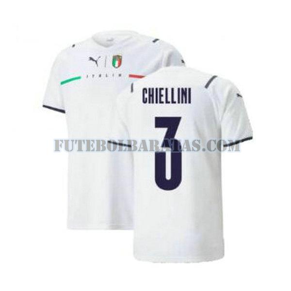 camisa chiellini 3 itália 2021 2022 away - branco homens