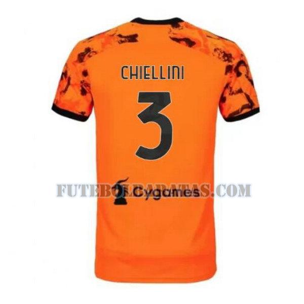 camisa chiellini 3 juventus 2020-2021 third - laranja homens