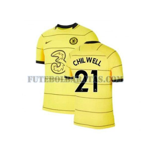 camisa chilwell 21 chelsea 2021 2022 third - amarelo homens