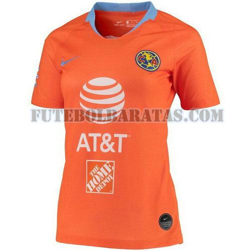 camisa club américa 2019-2020 third - laranja mulheres