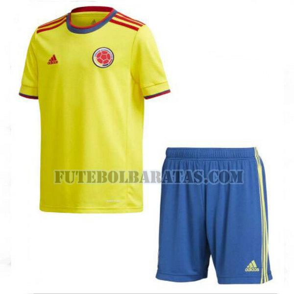 camisa colômbia 2021 2022 home - amarelo meninos