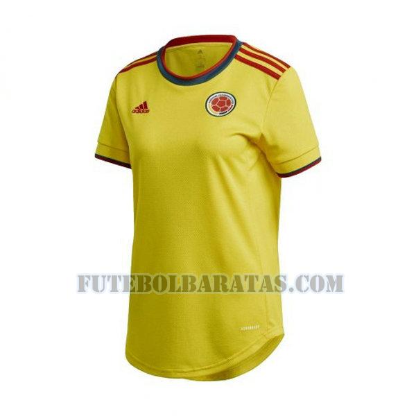 camisa colômbia 2021 2022 home - amarelo mulheres