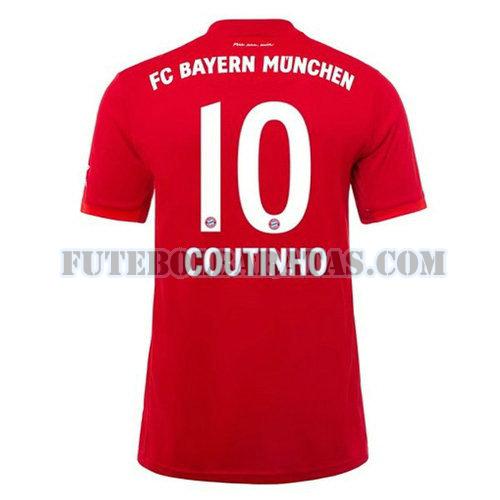 camisa coutinho 10 bayern de munique 2019-2020 home - vermelho homens
