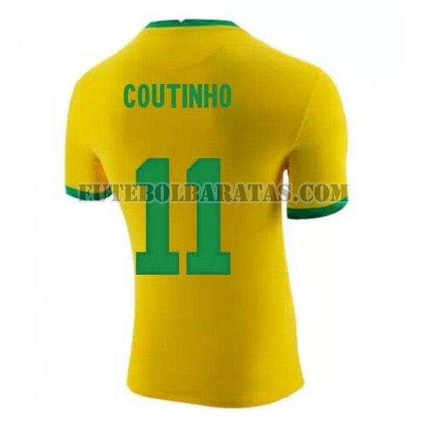 camisa coutinho 11 brasil 2020-2021 home - amarelo homens