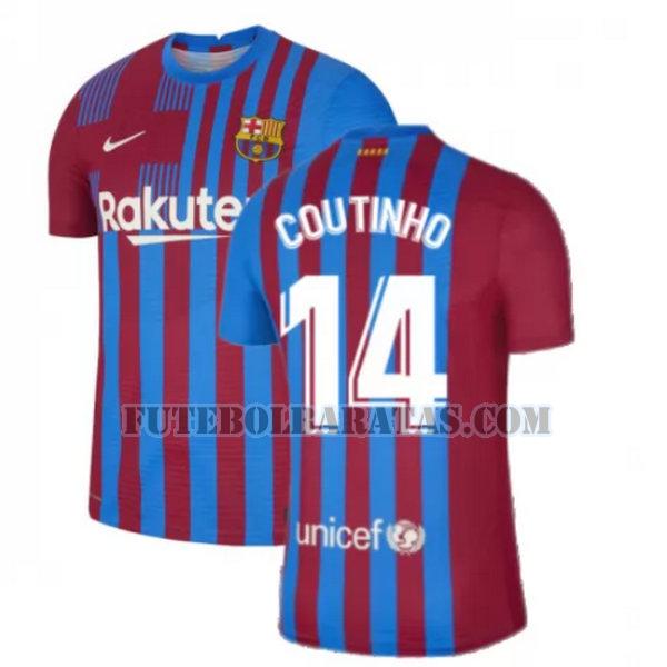 camisa coutinho 14.jpg barcelona 2021 2022 home - vermelho branco homens