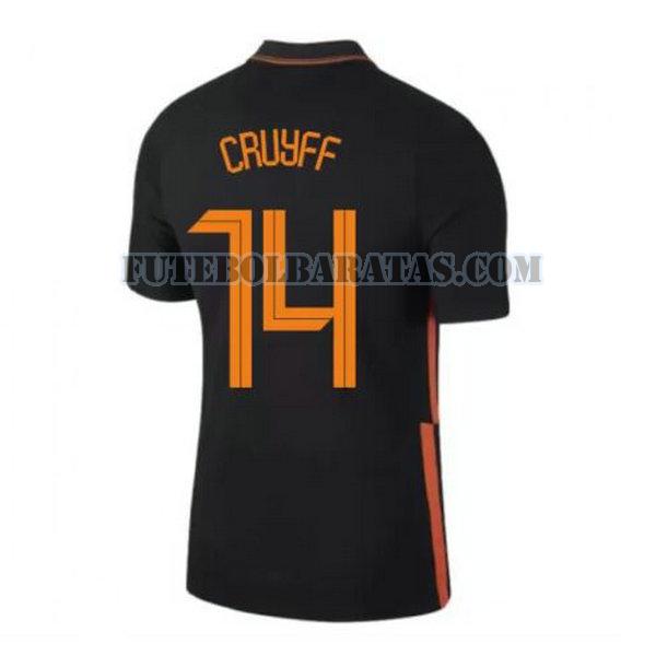 camisa cruyff 14 holanda 2020 away - preto homens