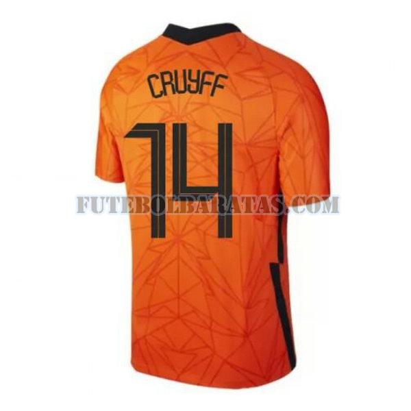 camisa cruyff 14 holanda 2020 home - laranja homens