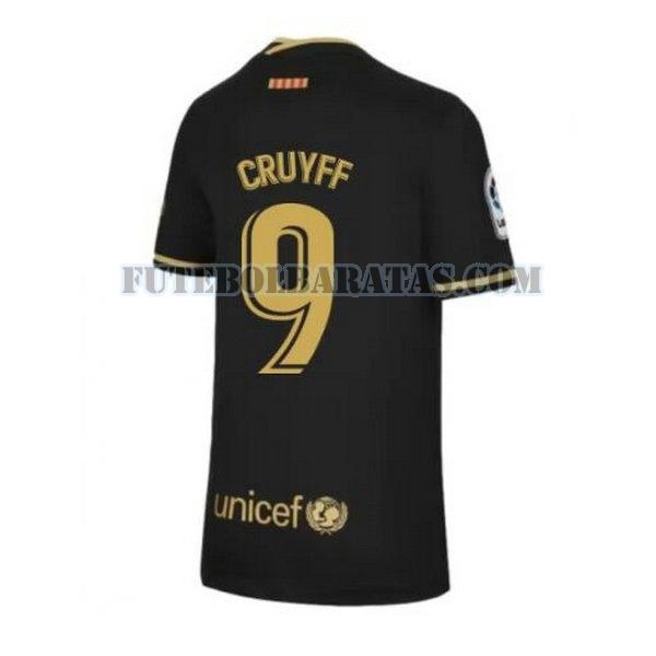 camisa cruyff 9 barcelona 2020-2021 away - preto homens