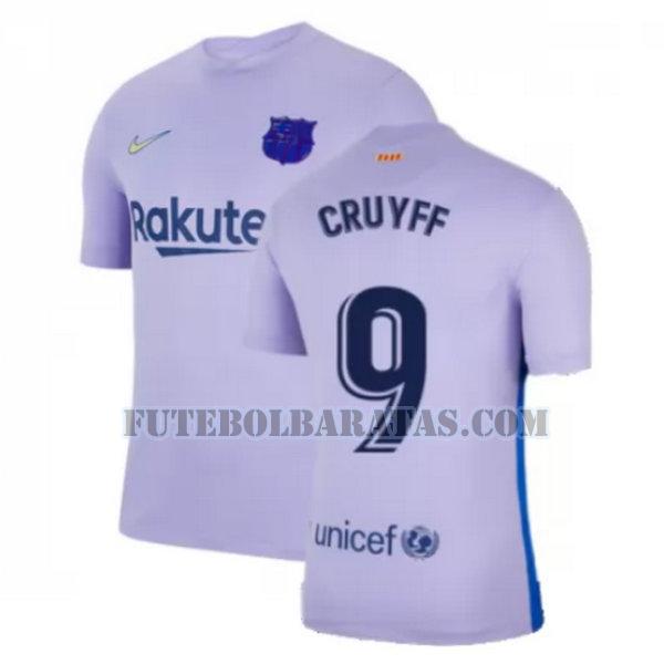 camisa cruyff 9 barcelona 2021 2022 away - amarelo homens