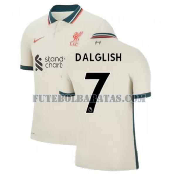 camisa dalglish 7 liverpool 2021 2022 away - amarelo homens