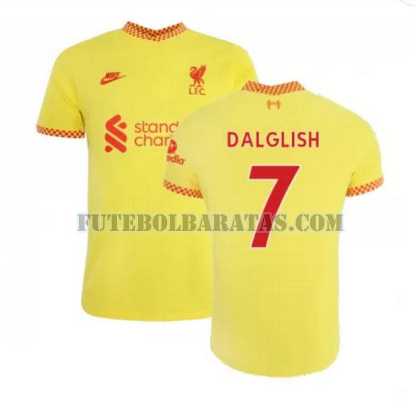 camisa dalglish 7 liverpool 2021 2022 third - amarelo homens
