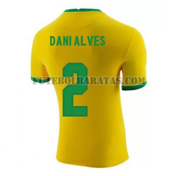 camisa dani alves 2 brasil 2020-2021 home - amarelo homens
