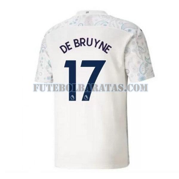 camisa de bruyne 17 manchester city 2020-2021 third - branco homens