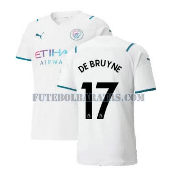 camisa de bruyne 17 manchester city 2021 2022 away - branco homens