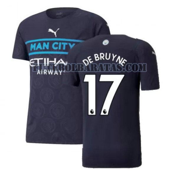 camisa de bruyne 17 manchester city 2021 2022 third - preto homens