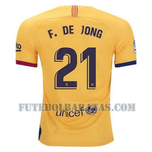 camisa de jong 21 barcelona 2019-2020 away - amarelo homens