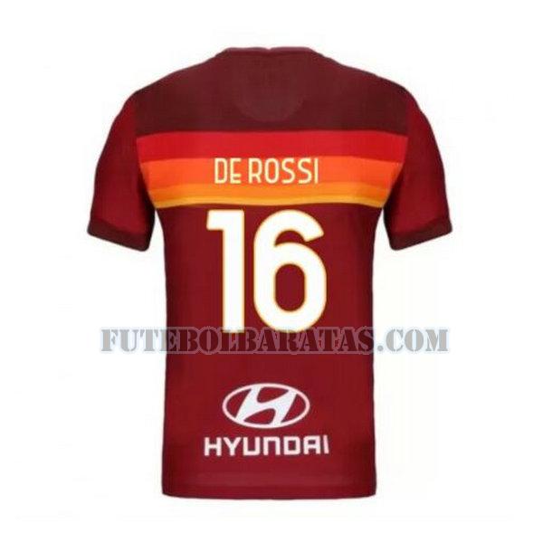 camisa de rossi 16 as roma 2020-2021 priemra - vermelho homens