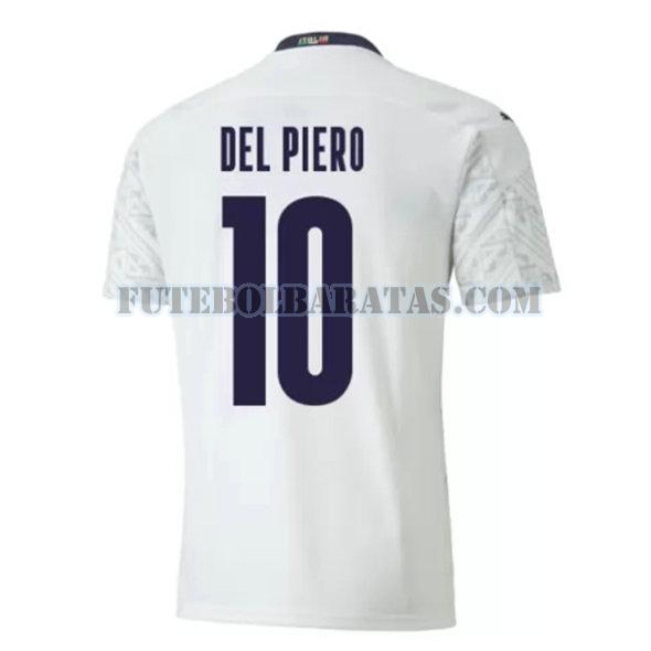 camisa del-piero 10 itália 2020 away - branco homens