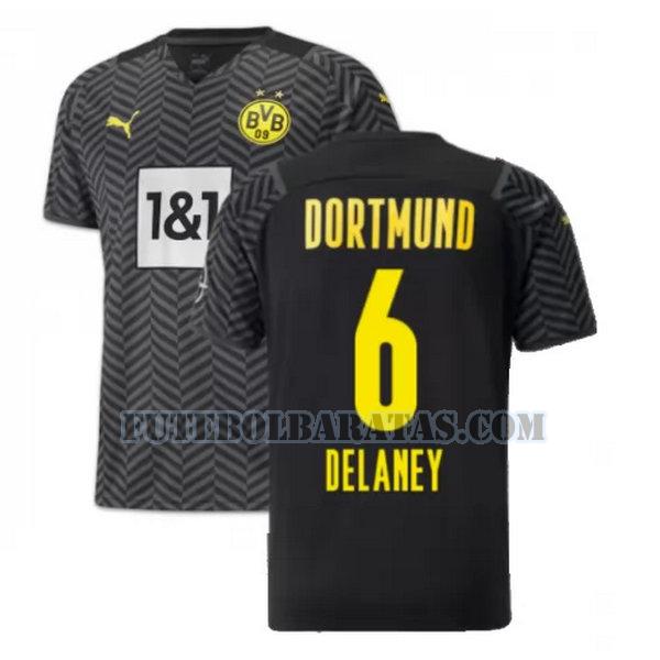 camisa delaney 6 borussia dortmund 2021 2022 away - preto homens