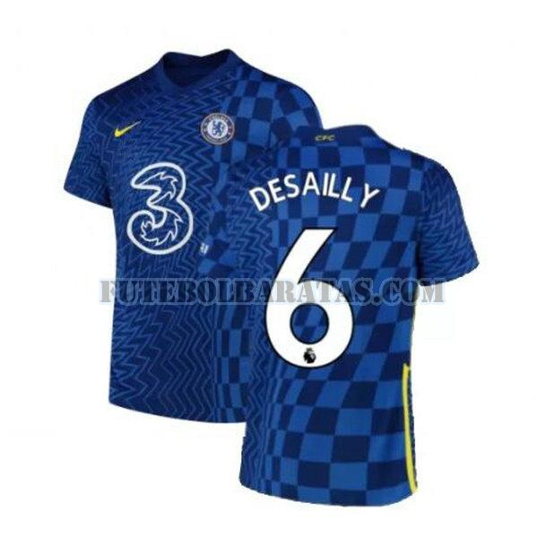 camisa desailly 6 chelsea 2021 2022 home - azul homens