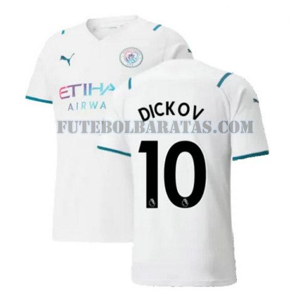 camisa dickov 10 manchester city 2021 2022 away - branco homens