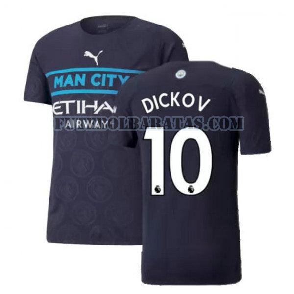camisa dickov 10 manchester city 2021 2022 third - preto homens