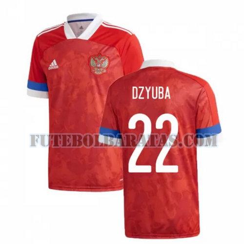 camisa dzyuba 22 rússia 2020 home - vermelho homens