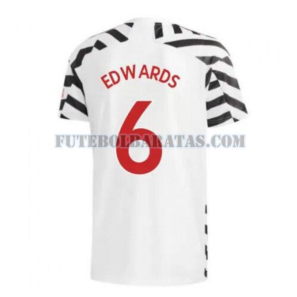 camisa edwards 6 manchester united 2020-2021 third - preto homens