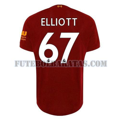 camisa elliott 67 liverpool 2019-2020 home - vermelho homens
