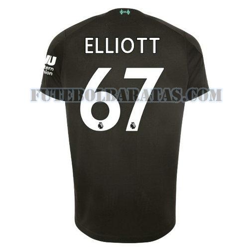 camisa elliott 67 liverpool 2019-2020 third - preto homens