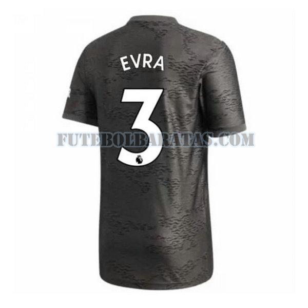 camisa evra 3 manchester united 2020-2021 away - preto homens