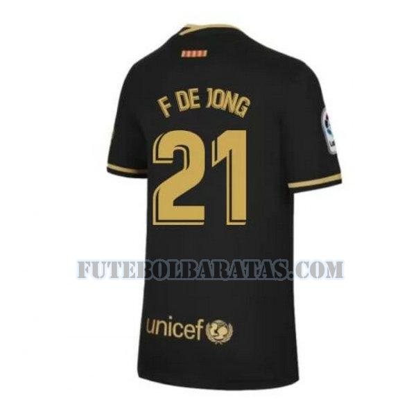 camisa f de jong 21 barcelona 2020-2021 away - preto homens