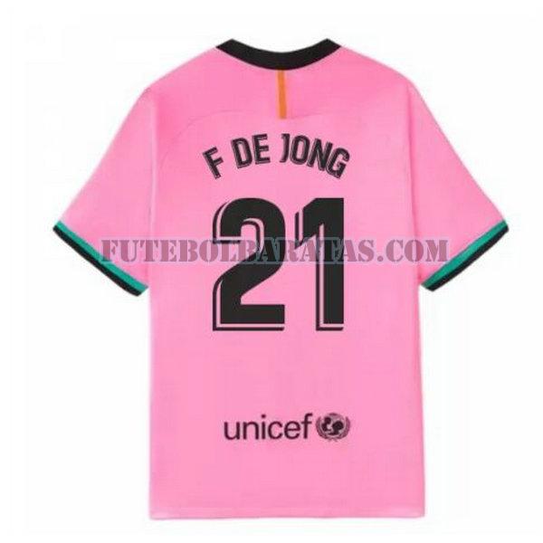 camisa f de jong 21 barcelona 2020-2021 third - rosa homens
