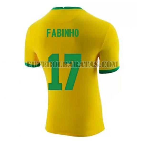 camisa fabinho 17 brasil 2020-2021 home - amarelo homens