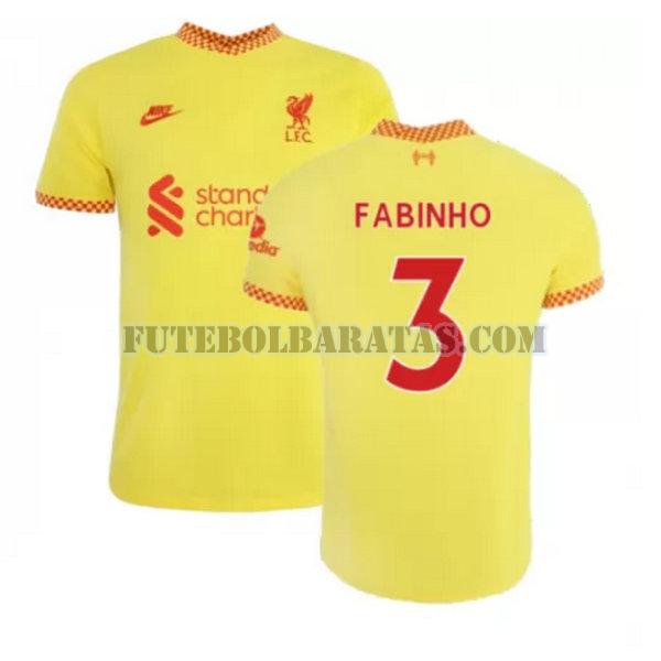 camisa fabinho 3 liverpool 2021 2022 third - amarelo homens