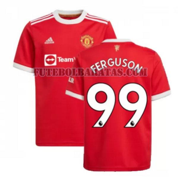 camisa ferguson 99 manchester united 2021 2022 home - vermelho homens