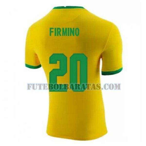 camisa firmino 20 brasil 2020-2021 home - amarelo homens