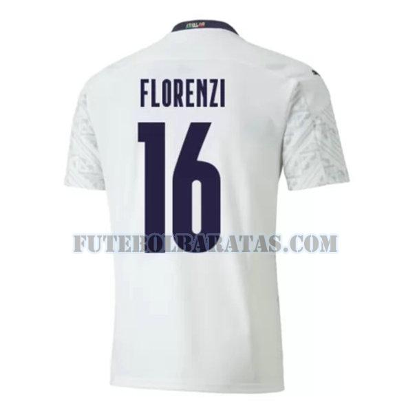 camisa florenzi 16 itália 2020 away - branco homens