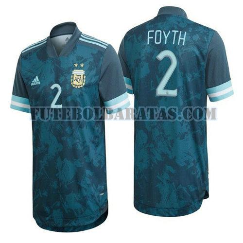 camisa foyth 2 argentina 2020 away - azul homens